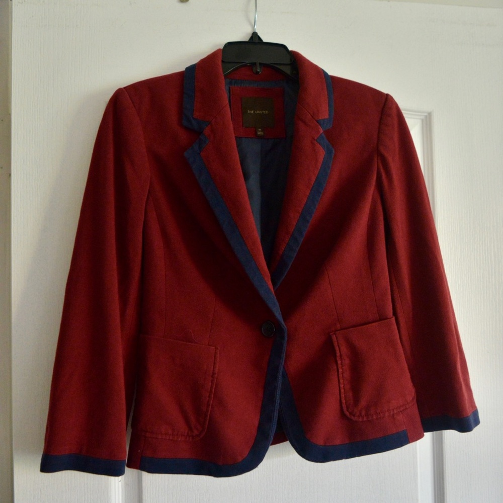 Elegant Red & Black Blazer Jacket